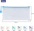 Tamaki 6 Pack Mesh Pencil Pouch, Waterproof Bags Plastic Zipper Pouch A6 Size for Classroom Organization (Macaroon)