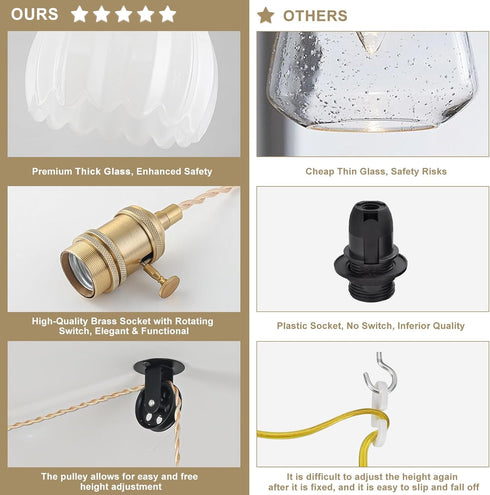 Plug in Pendant Light Fixtures, Hanging Light Fixture Vintage Glass Pendant Light, Mini Milk White Tulip Hanging Lamp