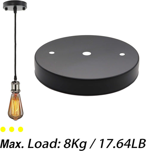 2-Pack 4.7" 120mm 20mm binifiMux x Black Lamp Holder Ceiling Canopy Kit Ceiling Plate Chassis Base Pendant Light