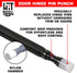 Door Hinge Pin Removal Tool - Spring Driven Remover Punch with Nylon Faced Hammer