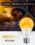 L LOHAS LED Sleep aid Amber Light Bulbs, Blue Light Blocking, A19 9W(60 Watt Equivalent) Dim Light Bulbs, 1800K Warm Light Bulb, E26 Base, 4 Pack by L LOHAS LED