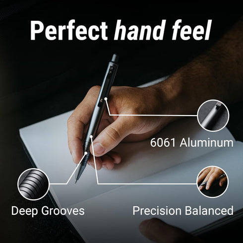 Everyman Military Grafton Pen - Premium Gel Ink EDC Metal Pen, Luxury Writing Instrument with Refills, Perfect Gift for