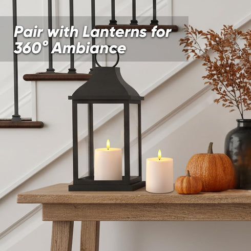 3"x3.5" Set 2 Raycare White Outdoor Waterproof Flameless Candles with Remote and Timer, Realistic LED Candles, Battery