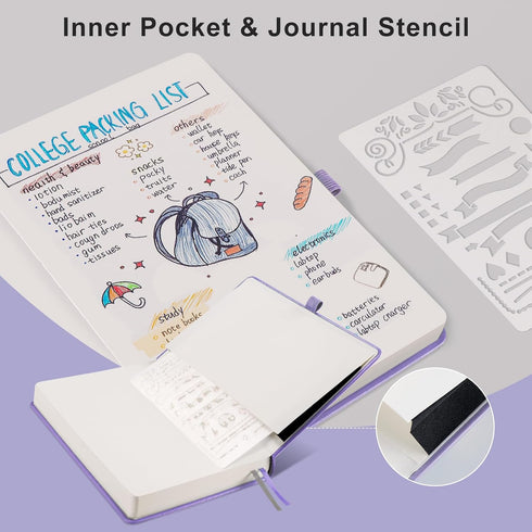 EMSHOI Blank Notebook Journal - 320 Pages, 100gsm Thick Paper, A5 Hardcover Leather, Unlined Sketch Book for Writing