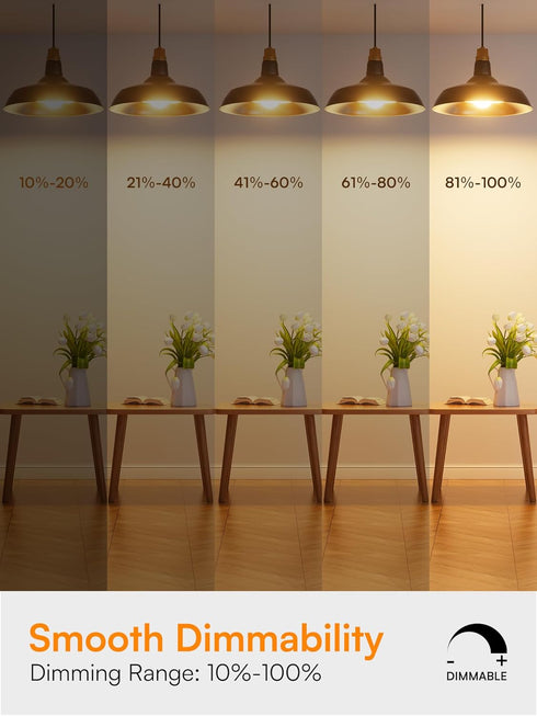 A19 Dimmable Bulbs, E26 Bulbs 60 2700K, 800 Lightbulbs, 9W, 120V, 15,000 4 Pack TJOY LED Light Led Watt Equivalent