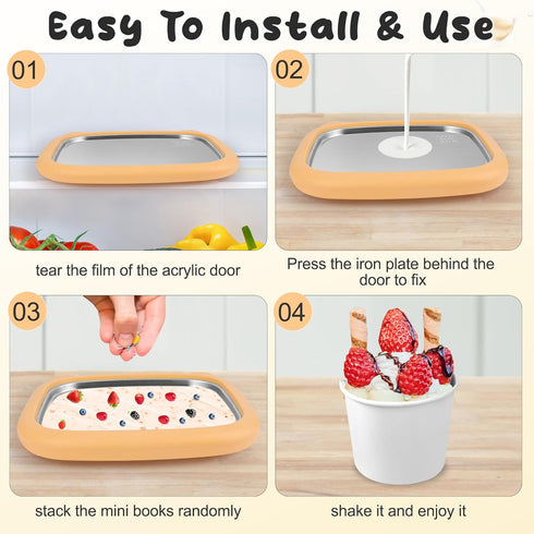 1+12P Frozen 2P 10P Windspeed Rolled Ice Cream Maker Machine, Instant Ice Cream Maker Tray Instant Cold Plate