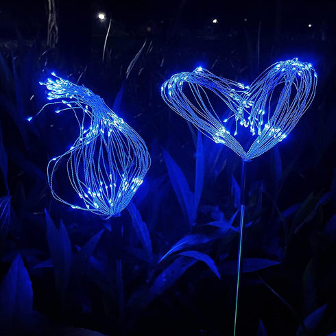 JJGoo Solar Garden Lights, 2 Pack 150 LEDs Firework Lights with 2 Modes for Outdoor Garden, Pathway Decor
