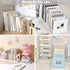 Marte Vanci 4 Slots Desktop File Sorter Organizer, Thickened Plastic Magazine Holder for Office Desk Kitchen Shelf