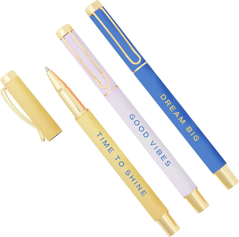 Sweet Water Decor Metal Pen Set, Inspirational Gifts for Women, Cute Pens for Office Supplies, Desk Decor, Motivational