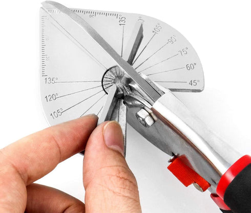 Multi Angle Miter Shear Cutter Hand Tools, 45-135 Degree Adjustable Angle Scissors, 2 Extra Spare Blades