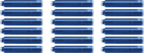 Schneider Ink Cartridge, Ball Closure, Refill for Fountain and Rollerball Pens, Blue Ink, Pack of 3 Boxes/6 Cartridges