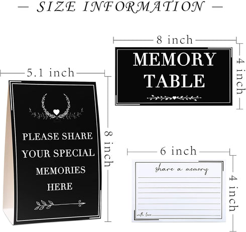 Outus 52 Pieces Share a Memory Cards Celebration of Life Decorations Memory Cards for Funeral, Wedding, Bridal Shower