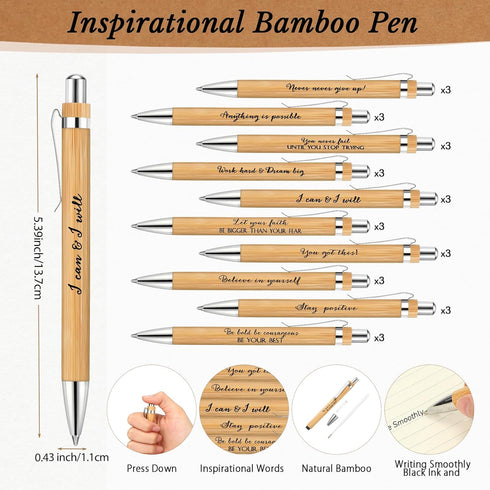 Spakon 60 Pcs Inspirational Employee Appreciation Gift - Weekly Planner Notepad and Motivational Ballpoint Pen Bulk