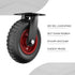 Houseables Heavy Duty Swivel Caster Wheel, 8 Inch, 1 Wheel, Red Rim, Rubber, Cast Iron, Large, Flat Free for Carts,