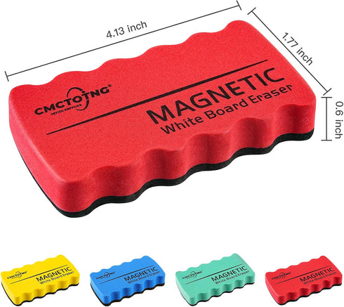 8 Pack (4 Dry Erase Erasers, Magnetic White Board Erasers for Whiteboard & Chalkboard, No Smudge EVA Cleaner, Strong