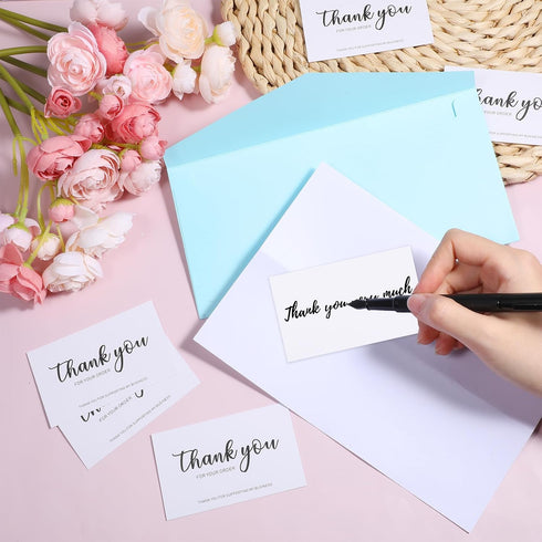 FdcLixuvol 100Pcs 3.5 2 Inch Thank You for Your Order Cards, x Mini Thank You for Your Order Cards for Small Business