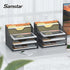 Samstar 2 Pack Mesh Desk File Organizer - Letter Tray Holder with 3 Paper Trays and 2 Vertical Sections, Black