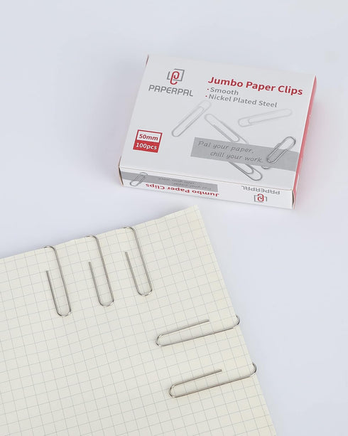 Jumbo Paper Clips, 300 Large Silver Paperclips (3 Boxes of 100 Each) for Office and School Use