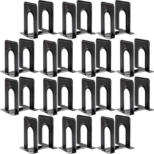 HappyHapi 28pcs Metal Bookends for Shelves, Heavy Duty Book Ends Holders for Office Home Library