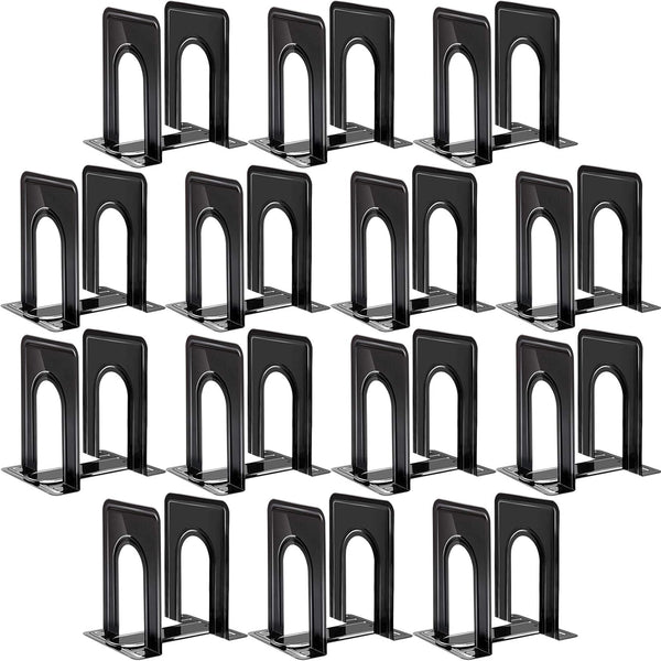 HappyHapi 28pcs Metal Bookends for Shelves, Heavy Duty Book Ends Holders for Office Home Library