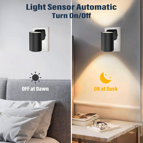 2700K Dimmable (2 Pack) Night Lights Plug into Wall: ETL Certified Soft White Dusk to Dawn Sensor LED Plug in Night