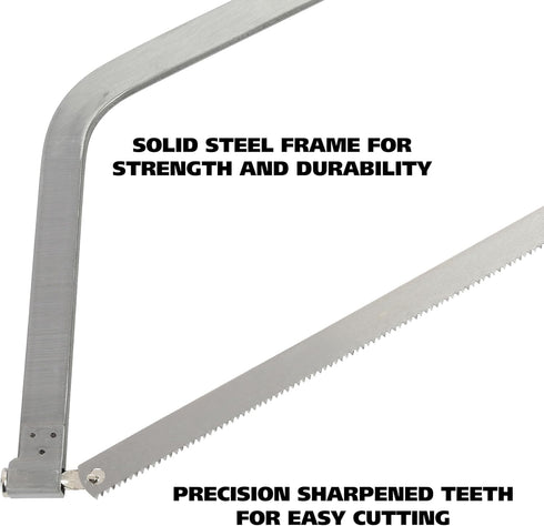 BUS18 18 Inch, GreatNeck Bone Saw Game and Meat Saw, Solid Steel Frame, High Carbon Blade, Hardwood Handle, Meat