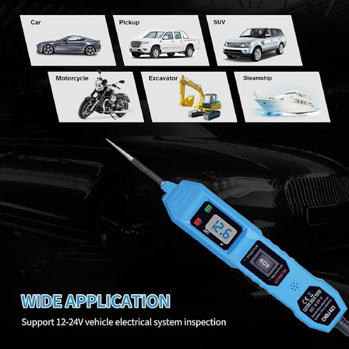 3.5-36V Automotive Circuit Tester DC with LCD Display Dual Color Polarity Indicator Illuminating Lights Fuse Tester