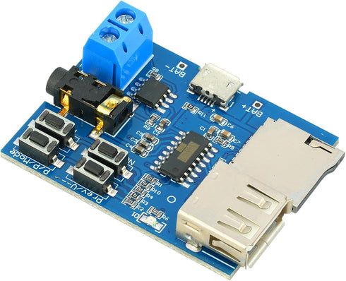 MTDELE 5Pcs MP3 5V Small Amplifier TF Card U Disk Play Decoder Player Module Micro USB Power Supply with Audio
