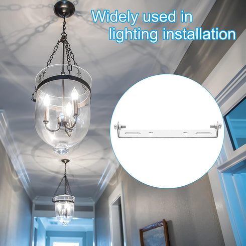 165mm (6.5") 4 Set PATIKIL Universal Light Fixture Mounting Bracket Kit, Silver Tone Industrial Ceiling Light Plate