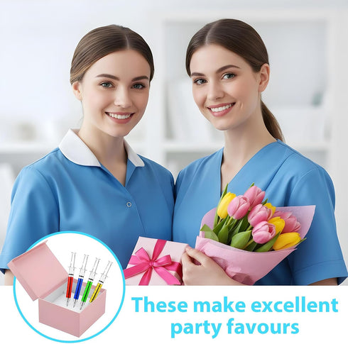 hidyuuoo 128 4 Set Pcs Syringe Gel Pens Bulk Nurses Colors Ball Point Pen with Retractable Black Ink for Medical Theme