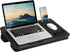 LAPGEAR Large Adjustable Lap Desk, Memory Foam Wrist Rest, Mouse Pad, Phone Holder, Fits up to 15.6 Inch Laptops (Black