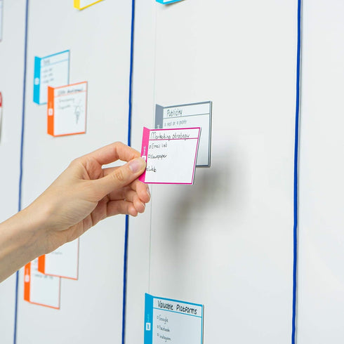 PATboard Scrum Board and Kanban Board - Magnetic Task Cards, Set of 16, Small (S), Blue