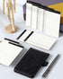 WEMATE 10 Pieces Small Notepad Holder Set, Pocket Notebook with 8 Memo Book Refills and Metal Pen, 3 x 5 Inch, Rose Gold