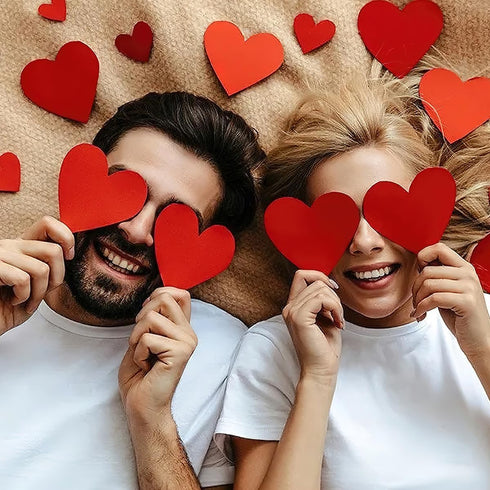 60 Pcs Red Heart Cutouts Paper Valentine's Day Heart Shape Cut-Outs Confetti Table Decorations Heart Die Cuts