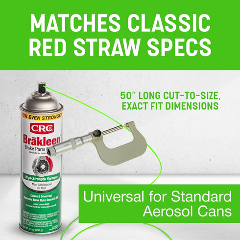 ShopStraw 50 2 Pack, FlexStraw Aerosol Can Replacement Straws, Neon Green, Universal Fit for USA-Made Spray Cans