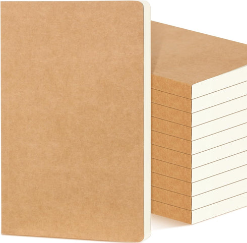 Zhanmai 10 Pcs A5 Journal Refill, 5.5 x 8.2'' Hardcover Notebook Refill, 200 Pages for Office School Writing