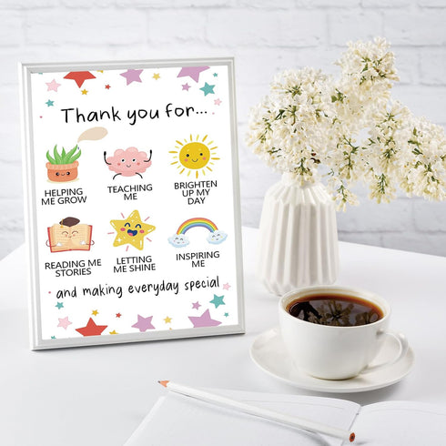 YiKaLus Cute Thank You Card for Teachers, Great Teacher Appreciation Gifts for Men Women, Thank You for Helping Me Grow