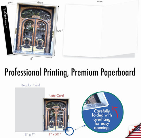 The Best Card Company - 10 Blank Note Cards Boxed (4 x 5.12 Inch) - Architecture, Assorted All Occasion Cards - Art