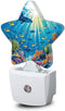 Underwater World Night Light,Sea Ocean Fish Plug-in Star Night Lights with Dusk-to-Dawn