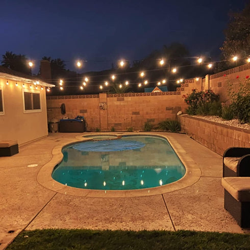 51FT 17 18 Dimmable Bulb Banord Outdoor Shatterproof LED String Lights, Waterproof Hanging Sockets with x LED Garden