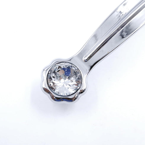 JETLAND 2-Pack, 5" PW6738CR127 Cabinet Drawer Crystal Pulls, Chrome with Clear Glass, Hole Centers, Shining Daisy