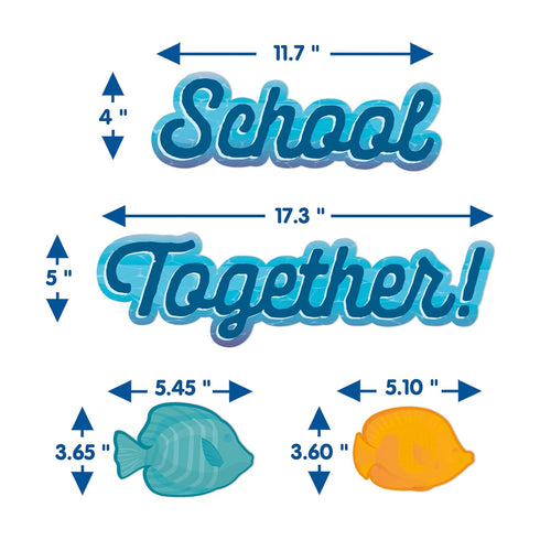 Eureka Seas The Day We Swim Together Mini Bulletin Board Set, 36 Pieces Classroom Decorations for Teachers