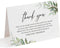 Folded Sympathy Thank You Cards - Greenery and Leaves Design, Personalized Memorial