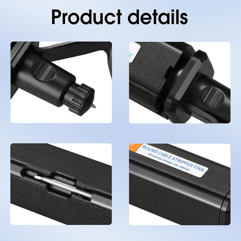 A-1940 Circular Optical Cable Stripping Knife for 19-40mm Cable, Vertical & Horizontal with 1 Spare Blade for Cable