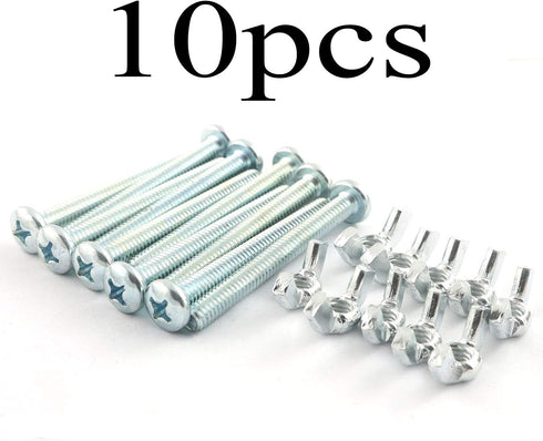 10 Sets Screw Bolts with Wing Nut Kit, Zinc Plated Carbon Steel Mounting Hardware, 10pcs 1/4"-20 Wing Nuts