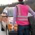 XPCARE 2-Pack Hi Vis Reflective Safety Vest with Pockets, High Reflective Strips for Men and Women, Pink