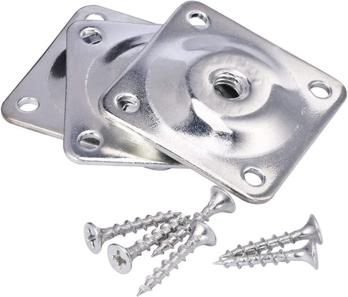 4PCS Leg Mounting Plates with Screws for Sofa Couches Tables Furniture Legs Brackets Hardware Attachment Plates Brackets M8 T-Plates by Maricome