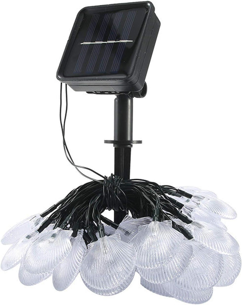 SNOMYRS Solar String Lights, 30LED 21Ft Outdoor Seashell Fairy Tale Lights for Party Wedding Garden Decor