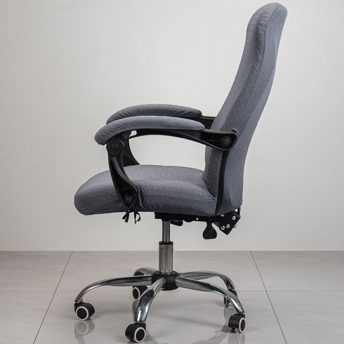 Office Chair Cover with Armrest Covers, Universal Stretch Desk Chair Cover, Computer Chair Slipcovers, Dark Gray