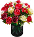 Rose Flower Pens, Mixed Multicolor Rose Ballpoint Pens, 16 Pieces Valentine's Day Mother's Day Plush Rose Pens